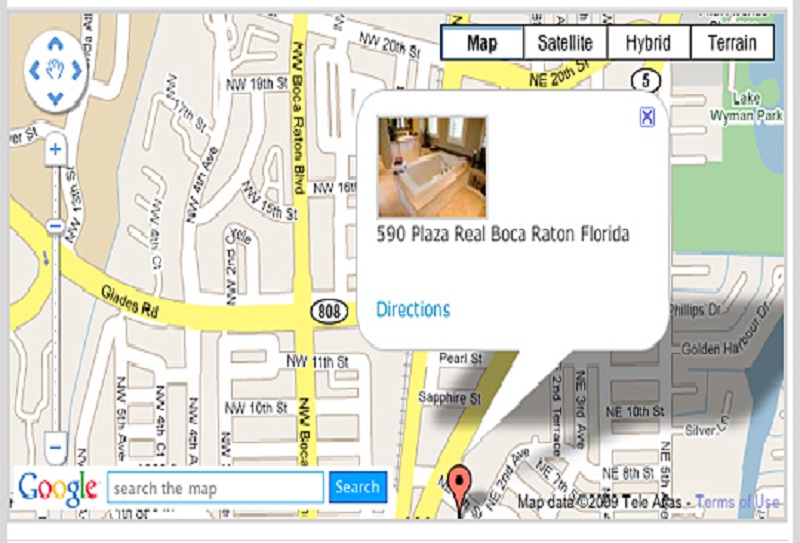 The CMS provides Google Map Integration of every Property